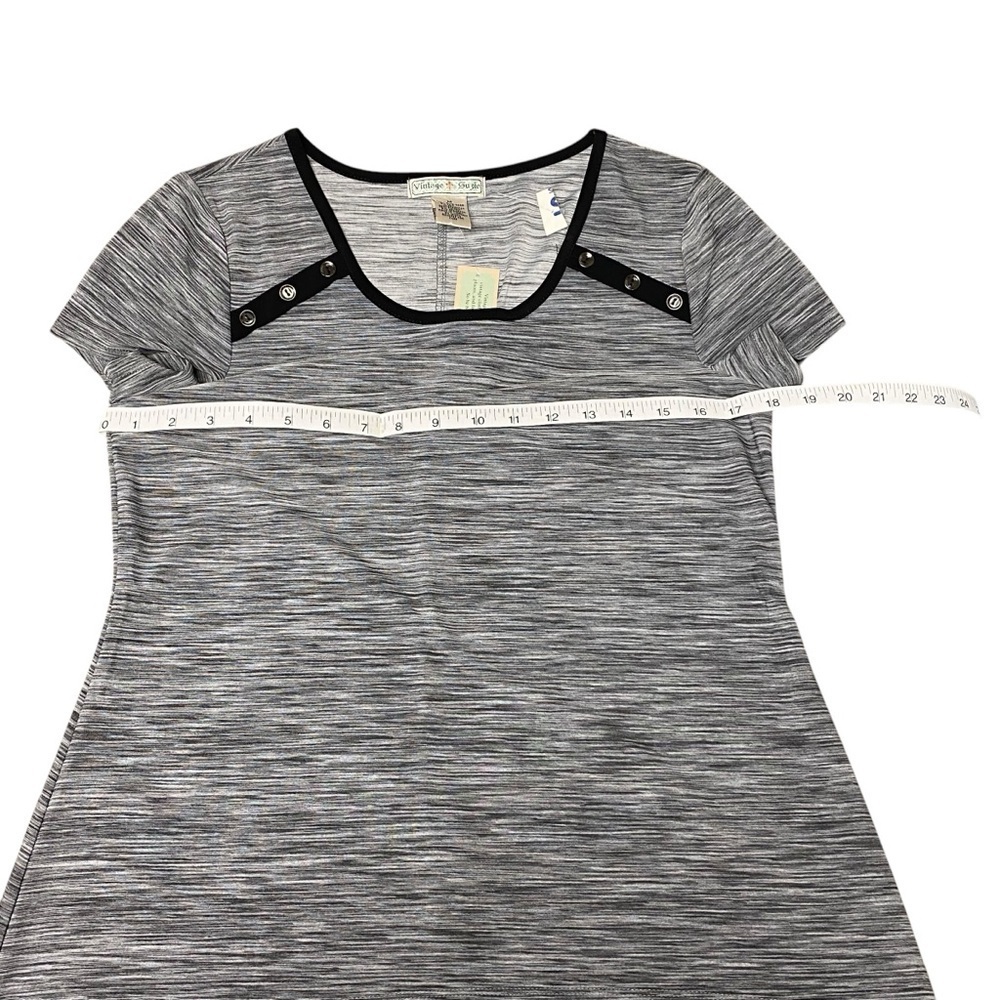 Vintage Suzie Pull On Casual Ladies Top‎ Black Polyester Size Medium NWT - Picture 6 of 7